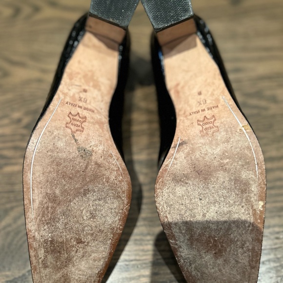 Roberto Capucci black shiny crocodile effect leather heel Size 6.5 - Picture 5 of 6